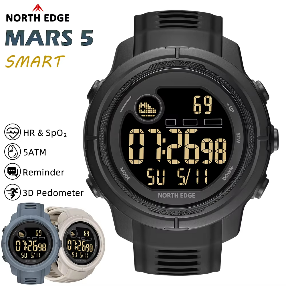 Smartwatch Digital Watches For Women - NORTH EDGE NEW MARS 5 Herren-Digitaluhr,