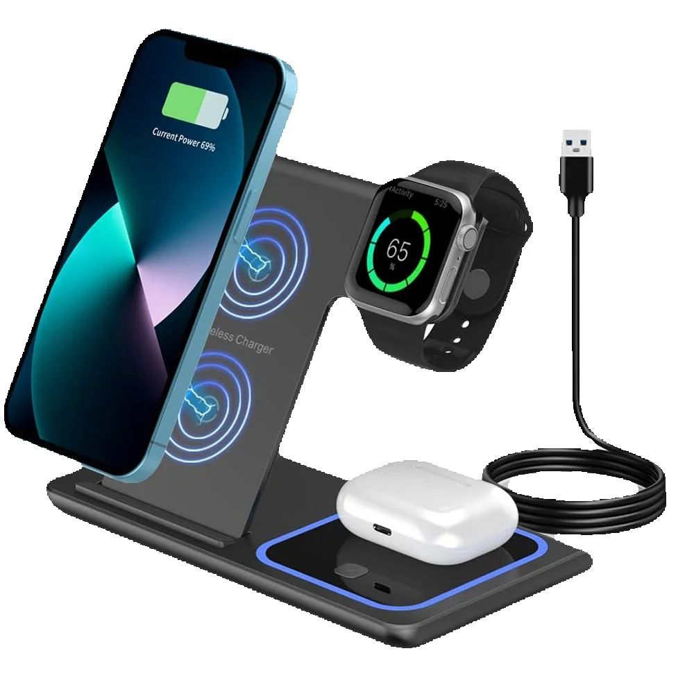Watch 7 Smartwatch Iphone - 15W 3-in-1 LED Schnelles Kabelloses Ladegerät
