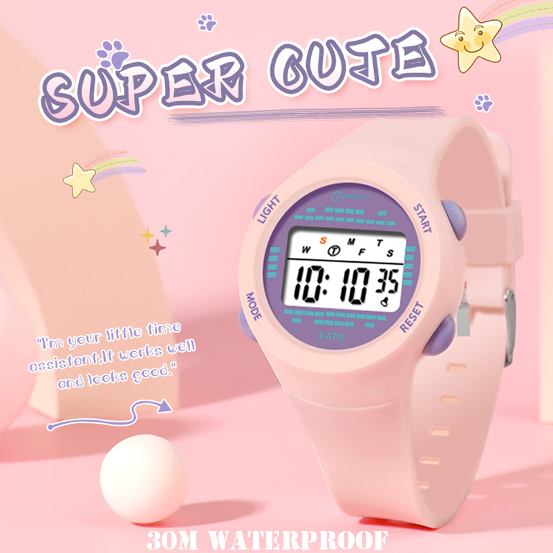 Smartwatch Digital Watches For Kid Boy With Alarm - Kinder elektronische Uhr Mädchen rosa süße