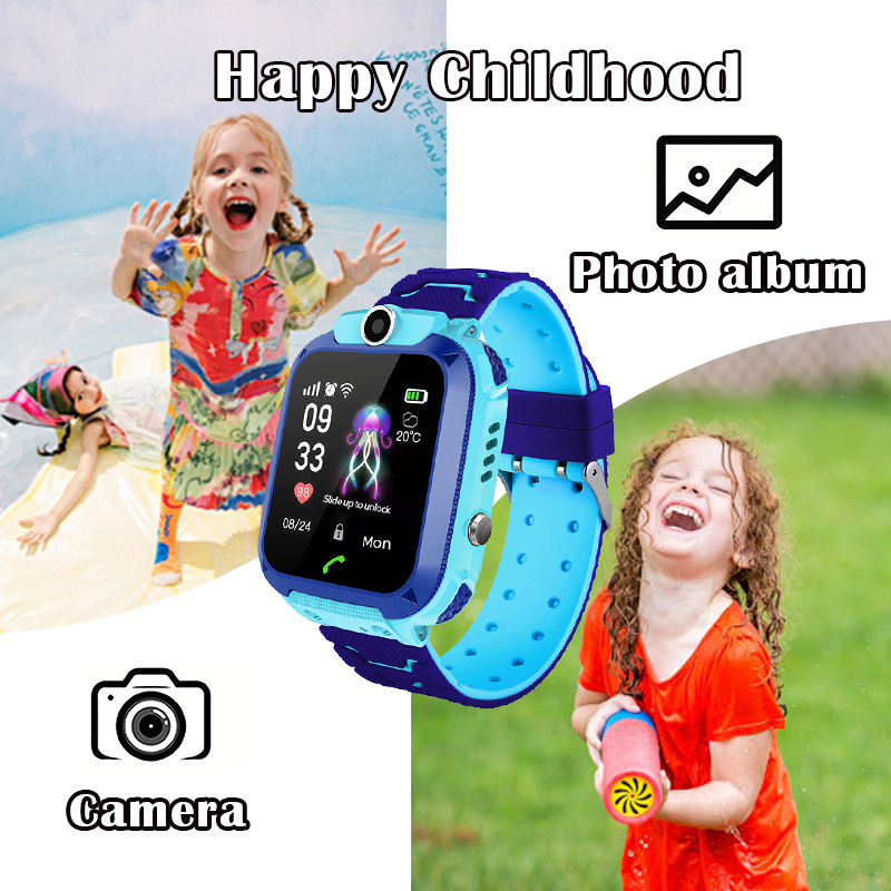 Smartwatch Watches Gift For Boys With Gps - Q12B Kinder-Smartwatch mit SOS-Anruf, Gesundheitsmonitor, Bluetooth
