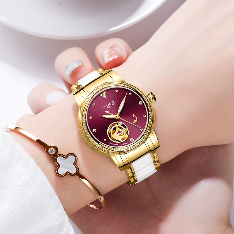MIGE Damen Skelett-Automatikuh – Skeleton Mechanical Watch Bewertung und Preis