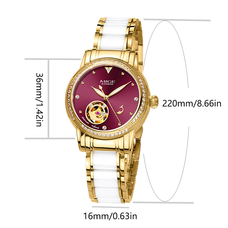 MIGE Damen Skelett-Automatikuh – Skeleton Mechanical Watch Bewertung und Preis