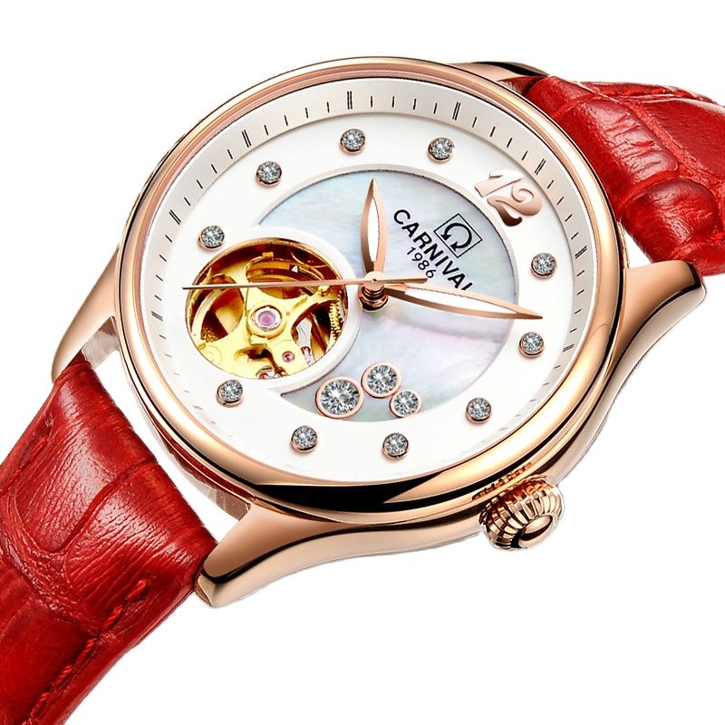 Schweiz CARNIVAL Luxus-Damenuh – Skeleton Mechanical Watch Bewertung und Preis
