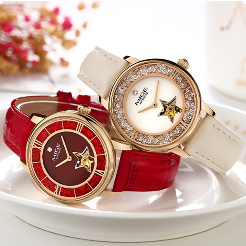 MIGE Damen-Skelett-Automatikuh – Skeleton Mechanical Watch Bewertung und Preis