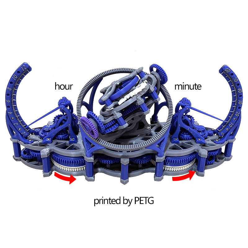 Zufällige Farbe 3D-Druck-Tourb – Skeleton Mechanical Watch Bewertung und Preis