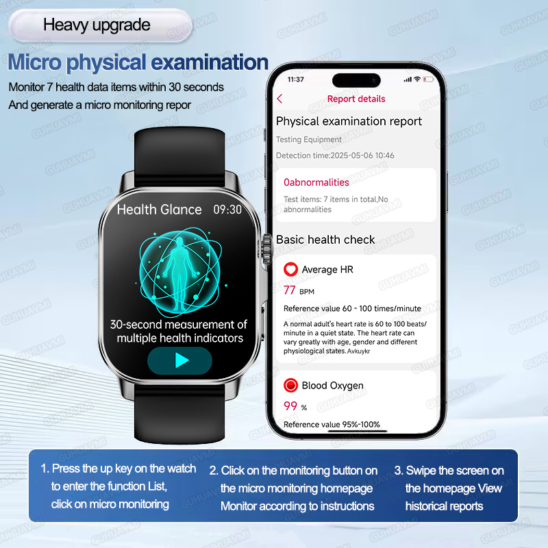 Neue KI-gestützte Gesundheits- – Smartwatch Health Watches Bewertung und Preis