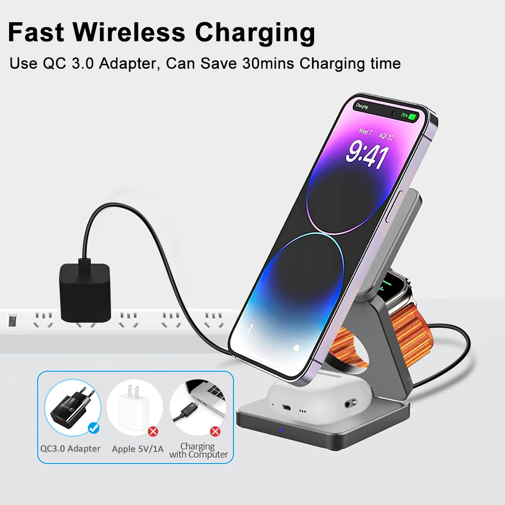 3-in-1 faltbarer magnetischer  – Watch 7 Smartwatch Iphone Bewertung und Preis
